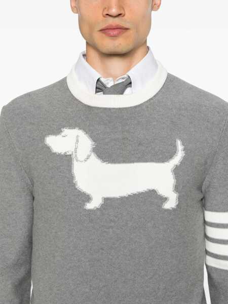Pulovere Thom Browne Thom Browne 4-Bar Hector Sweater GRAY Barbati (BM 16757135) 5
