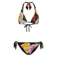 Costume de baie 'Peonia' Multicolor All-Over Floral Print Bikini In Tech Fabric Woman Femei