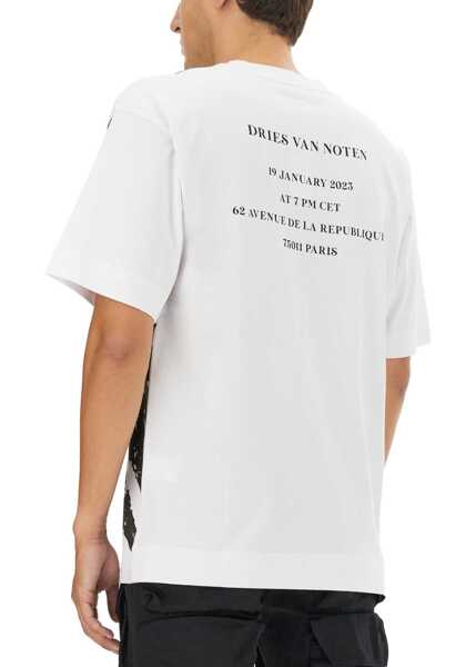 Tricouri Dries Van Noten Logo Print T-Shirt WHITE Barbati (BM 16758372) 4