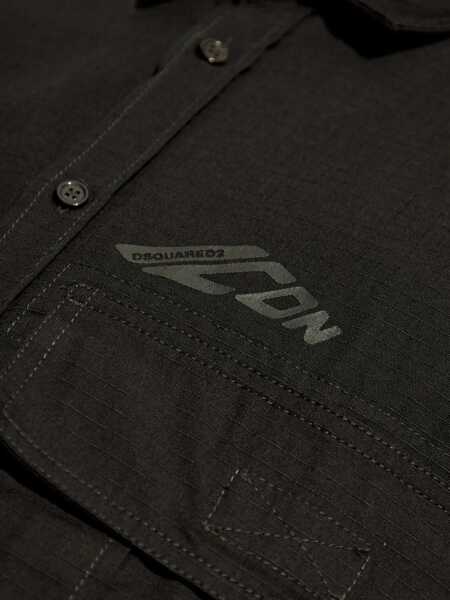 Camasi casual DSQUARED2 Icon Ripstop Shirt BLACK Barbati (BM 16758546) 5