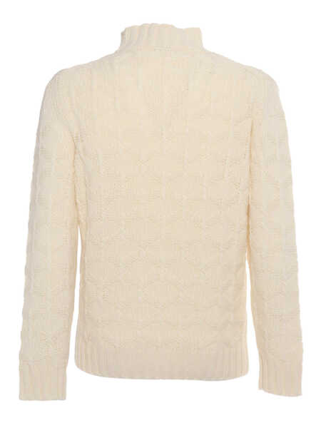 Pulovere Kangra DIAMOND PATTERN TURTLENECK SWEATER White Barbati (BM 16759625) 2