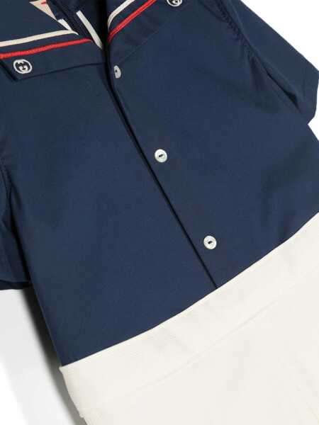 Camasi casual Gucci B Ss Allinone Str Co Poplin W/Co Cannette BLUE Baieti (BM 16760379) 3