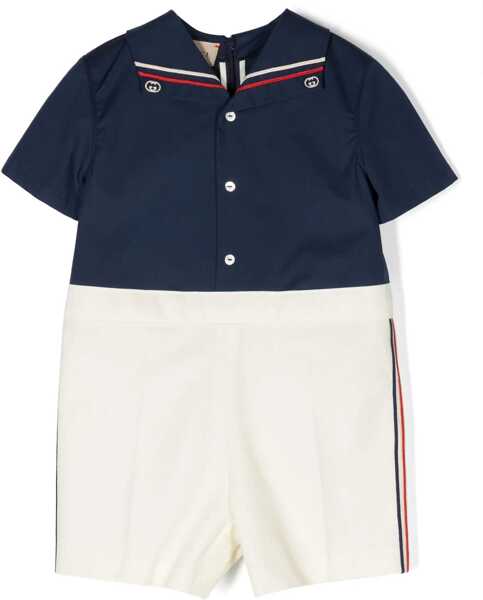 Camasi casual Gucci B Ss Allinone Str Co Poplin W/Co Cannette BLUE Baieti (BM 16760379) 1