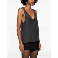 Imbracaminte Dama pagina 248 - Topuri Saint Laurent Saint Laurent Silk Tank Top GRAY Femei (BM 16765283) - B-mall.ro