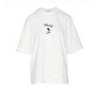 Tricouri Burberry White Cotton T-Shirt Barbati