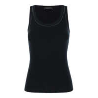 Topuri Fabiana Filippi Black Cotton Top Femei