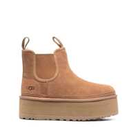 Bocanci 'Neumel' Brown Ankle Boots With Platform In Suede Leather Femei