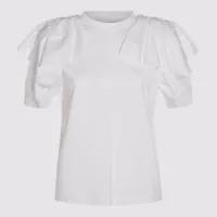 Tricouri Alexander McQueen White Cotton T-Shirt Femei