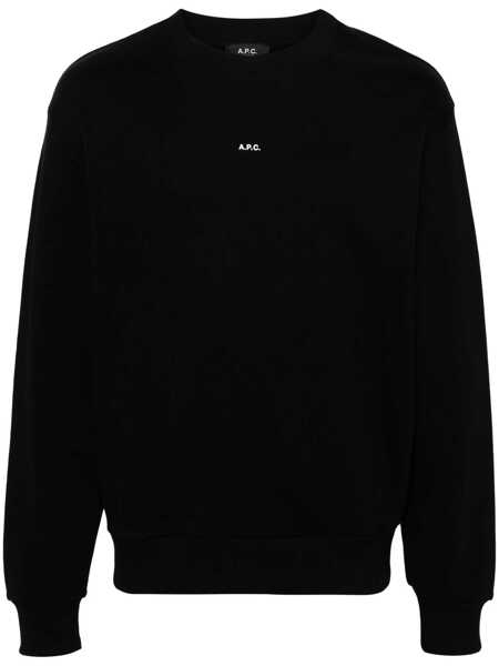 Pulovere A.P.C. A.P.C. Boxy Micro Logo Cotton Crew-Neck Sweatshirt Black Barbati (BM 16775759) 1
