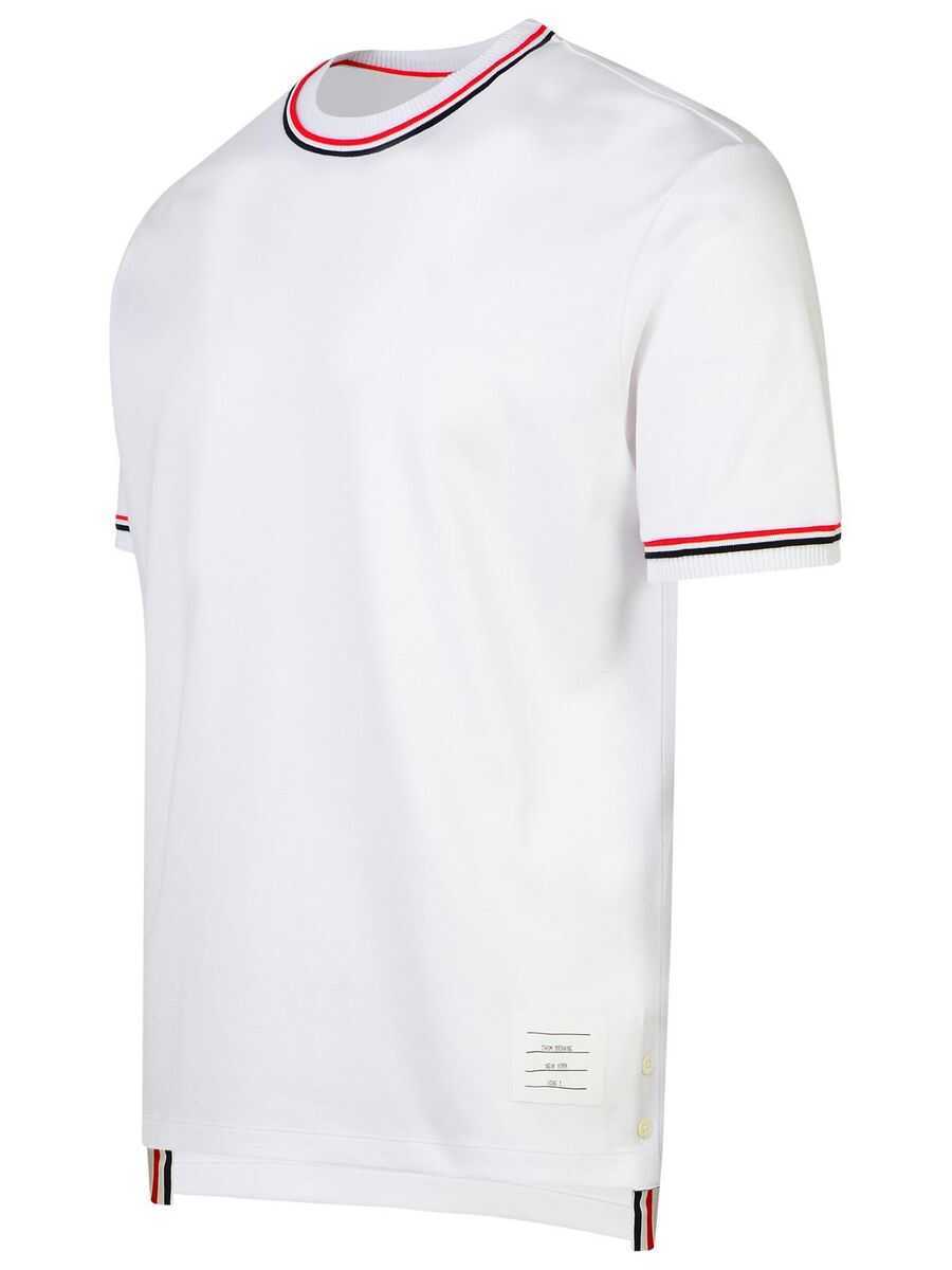 Tricouri Thom Browne Thom Browne Cotton Crew-Neck T-Shirt WHITE Barbati (BM 16779179) 3