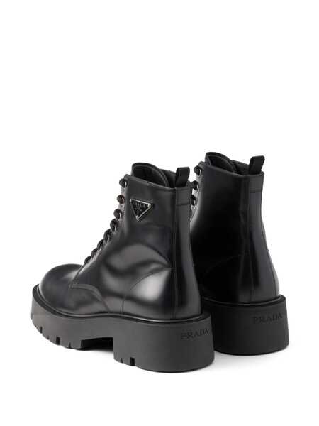 Bocanci Prada Prada Leather Lace-Up Boots Black Barbati (BM 16781471) 3