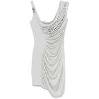 Rochii Grey Draped Mini Dress With Medusa '95 Detail In Viscose Woman Femei