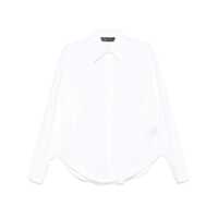Camasi White Shirt With Pointed Collar And Metallic Details On The Cuffs In Fabric Woman Femei