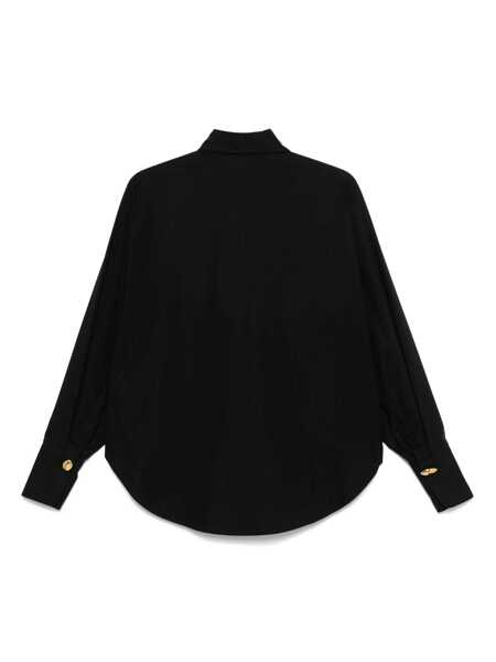 Camasi FEDERICA TOSI Black Shirt With Pointed Collar And Metallic Details On The Cuffs In Fabric Woman Black Femei (BM 16788905) 2