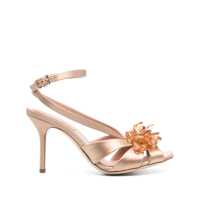 Pantofi cu toc Beige Décolleté With Crystals Detail On The Front In Leather Woman Femei