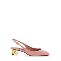 Pantofi cu toc Pink Décolleté With Dg Logo On The Heel In Shiny Leather Woman Femei