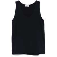 Topuri Blue Sleeveless Top With Round Neck In Tech Fabric Woman Femei