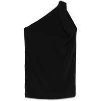 Rochii Black One-Shoulder Dress With Neckline In Tech Fabric Woman Femei