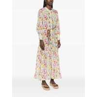 Imbracaminte ANJUNA Dama - Costume de baie ANJUNA Lee Multicolor Crewneck Kaftan With All-Over Floral Motif And Waist Cord In Cotton And Silk Blend Woman MULTICOLOR Femei (BM 16790120) - B-mall.ro