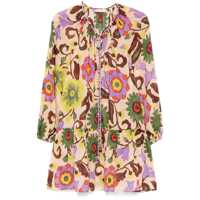 Rochii 'Marlene' Multicolor Dress With All-Over Floral Motif In Cotton And Silk Blend Woman Femei