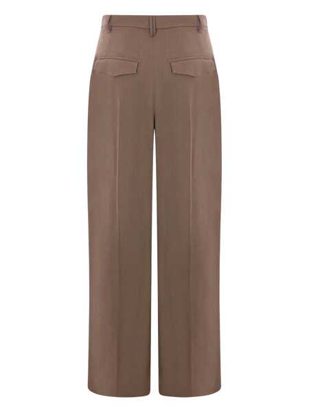 Pantaloni casual Brunello Cucinelli Brunello Cucinelli Wide Leg Pants In Brown BROWN Femei (BM 16790237) 2
