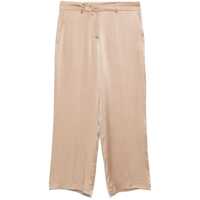 Pantaloni casual Beige Satin Finish Trousers In Acetate And Silk Blend Woman Femei
