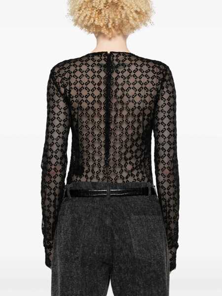 Body-uri Givenchy Monogram Tulle Bodysuit BLACK Femei (BM 16791297) 4