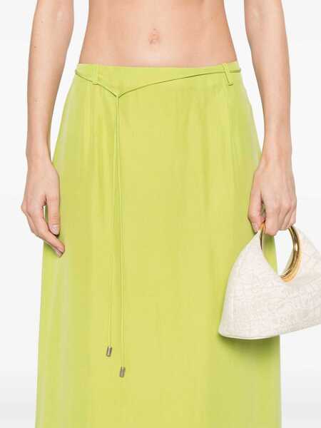 Fuste casual ALYSI Long Silk Skirt GREEN Femei (BM 16791387) 5