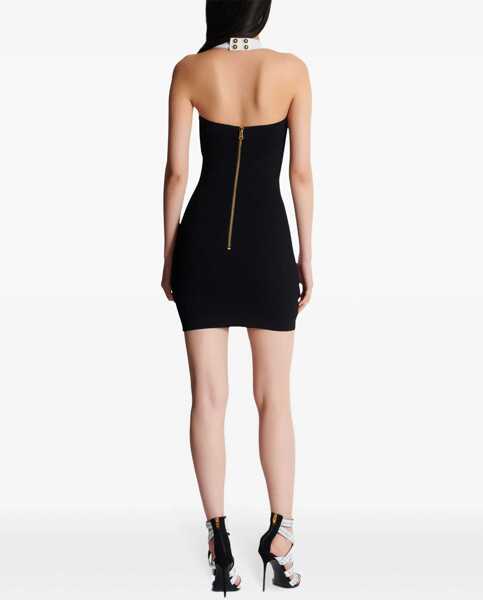 Rochii casual Balmain Two-Tone Dress With Open Back BLACK Femei (BM 16791567) 4