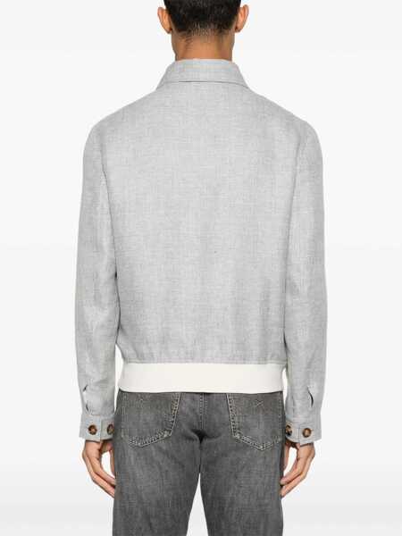 Geci Brunello Cucinelli Brunello Cucinelli Diagonal Jacket GRAY Barbati (BM 16792781) 4