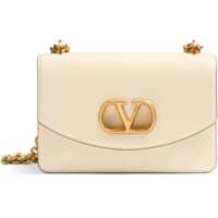 Genti tip postas Borsa A Spalla In Pelle Butter White Con Tracolla Catena Femei