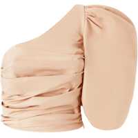 Bluze Asymmetrical One-Shoulder Taffeta Top In Cameo Pink Femei
