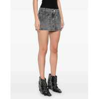 Fuste THE ATTICO Dama - Fuste scurte THE ATTICO Gray High-Waisted Slim Fit Denim Mini Skirt BLACK Femei (BM 16793046) - B-mall.ro