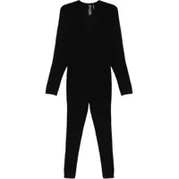 Salopete Black Slim Fit Long Sleeve V Neck Jumpsuit Femei