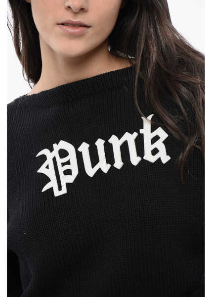 Pulovere R13 Solid Color Crewneck Sweater With Contrasting Detail Black Femei (BM 16796097) 3
