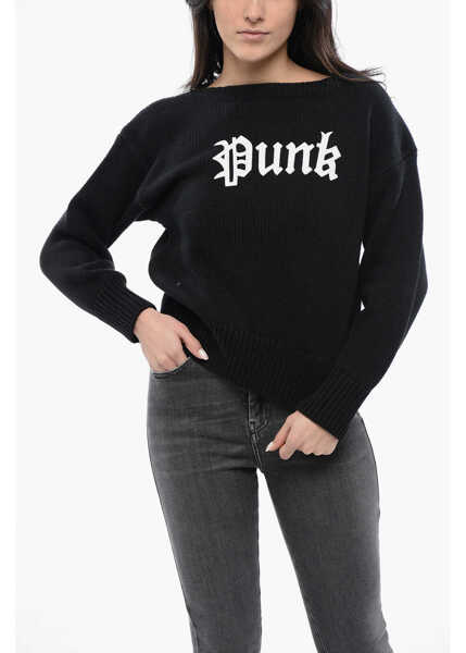 Pulovere R13 Solid Color Crewneck Sweater With Contrasting Detail Black Femei (BM 16796097) 1