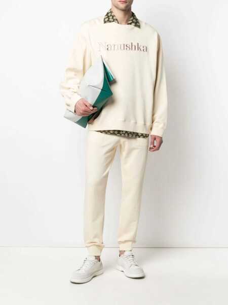 Pantaloni de trening Nanushka Fleeced Cotton Shay Joggers With 3 Pockets Yellow Femei (BM 16796148) 2