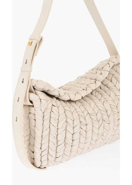 Genti de umar Nanushka Braided Effect Faux Leather Bag Beige Femei (BM 16796151) 3