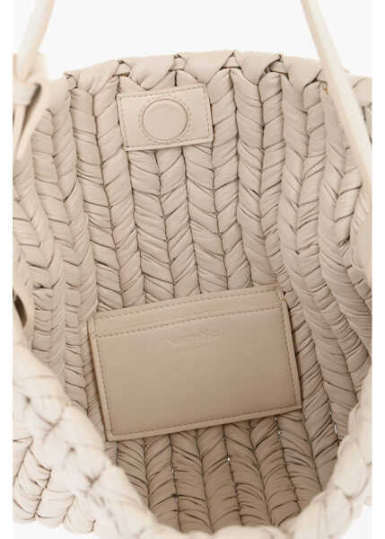Genti de umar Nanushka Braided Effect Faux Leather Bag Beige Femei (BM 16796151) 4