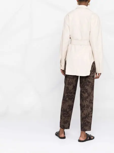 Camasi casual Nanushka Faux Leather Artha Overshirt With Belt Beige Femei (BM 16796154) 4
