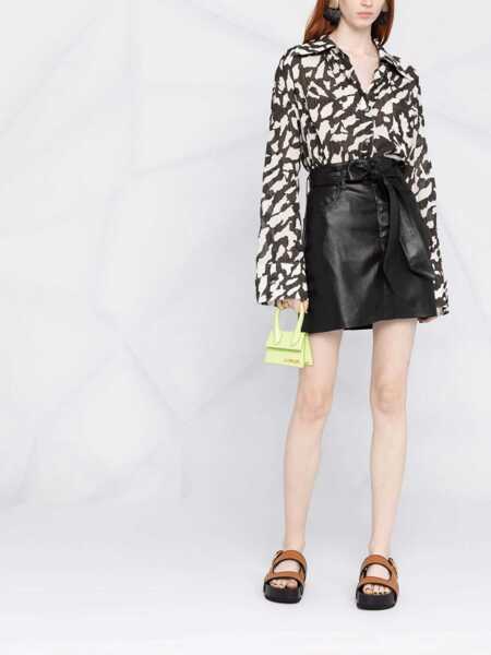 Fuste scurte Nanushka Faux Leather Meda Mini Skirt With Front Buttoning And Belt Black Femei (BM 16796157) 2