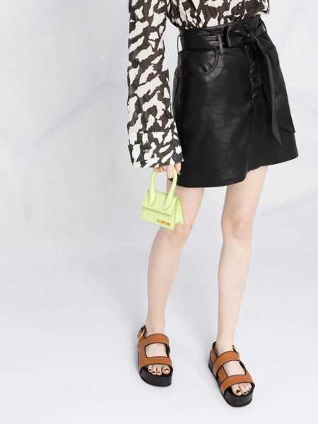 Fuste scurte Nanushka Faux Leather Meda Mini Skirt With Front Buttoning And Belt Black Femei (BM 16796157) 5