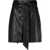 Nanushka Faux Leather Meda Mini Skirt With Front Buttoning And Belt Black