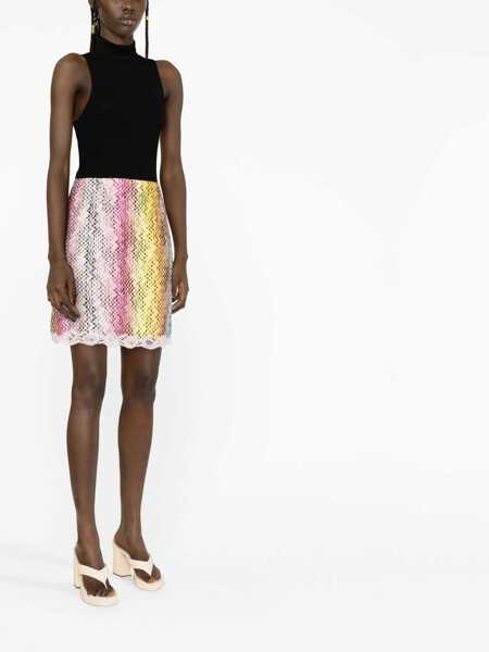 Fuste scurte MISSONI BEACHWEAR Multicolor Skirt With Lace Hem Multicolor Femei (BM 16796160) 3