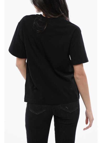 Tricouri Diesel Red Tag Cotton Crew-Neck T-Danny-Poff T-Shirt With Frontal P Black Femei (BM 16796178) 2