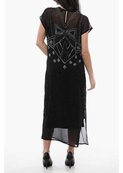 Rochii lungi AllSaints Maxi Dress Etta Embellished With Beads Black Femei (BM 16796484) 2