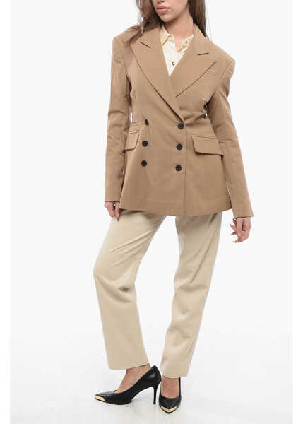 Sacouri AllSaints Lined Sevenh Double Breasted Blazer Brown Femei (BM 16796493) 4