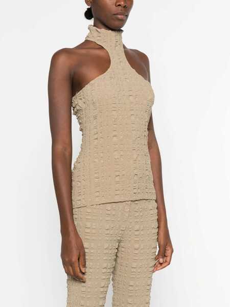 Bluze Nanushka Wrinkled Effect Halter Neck Marinde Top Green Femei (BM 16796511) 3