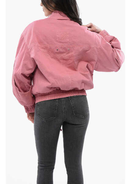 Jachete Blumarine Cotton Utility Jacket With Bishop Sleeves Pink Femei (BM 16796517) 2