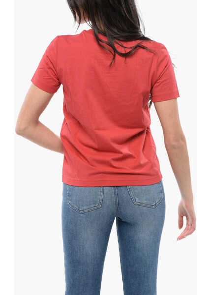 Tricouri Diesel Cotton T-Reg-Microdiv Crew-Neck T-Shirt Red Femei (BM 16796541) 2